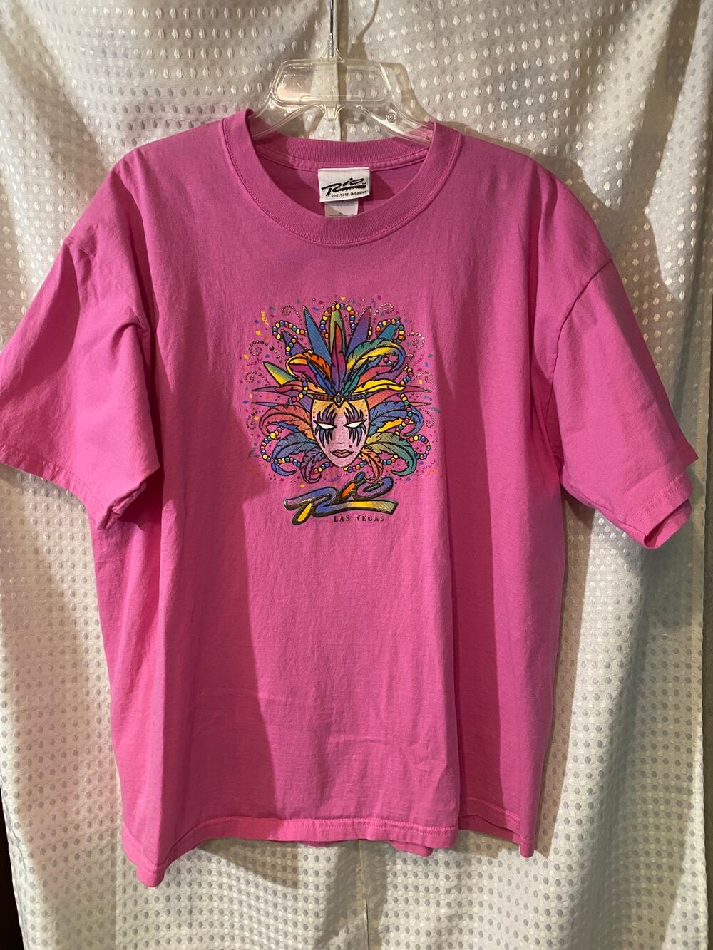 Vintage Rio Hotel Casino Las Vegas Graphic Tee Size XL Pink